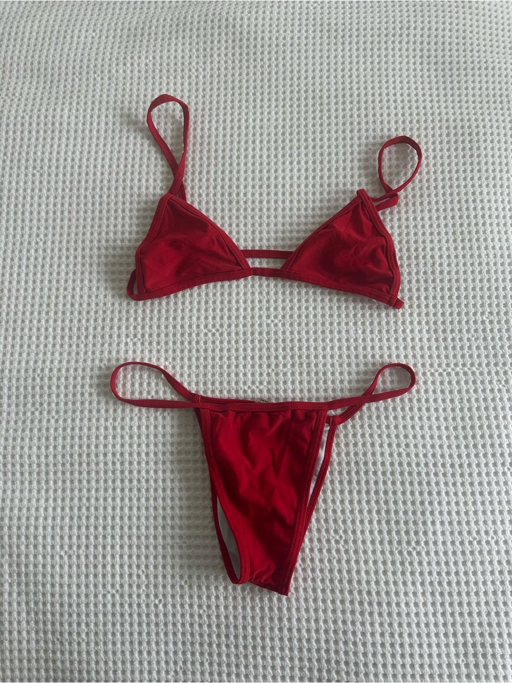 Minimal Red Triangle Bikini Set - Women Swim